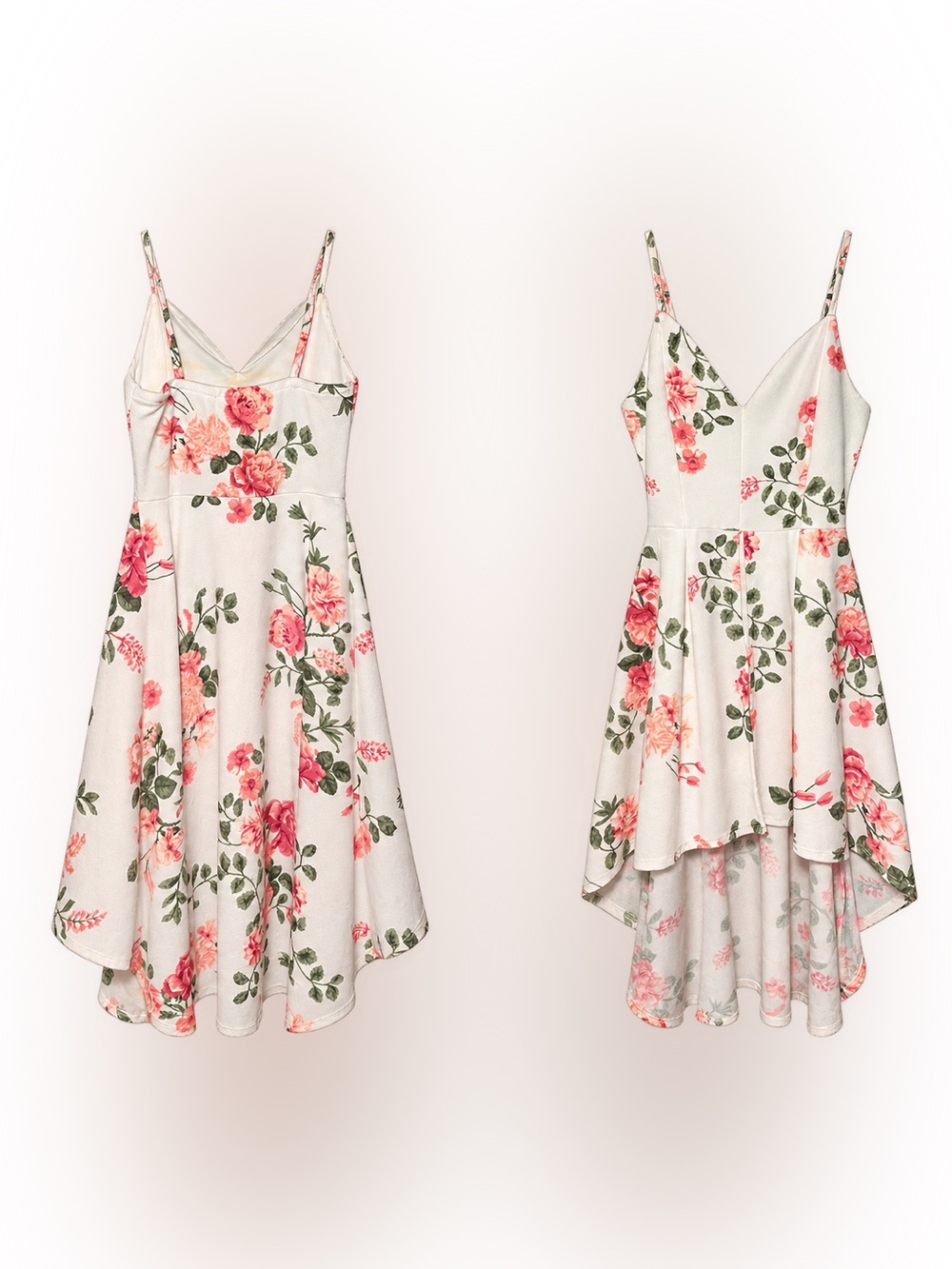 Floral Pink Spaghetti-Strap Kids Dress